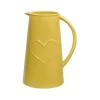 Ceramic Jug With Embossed Heart - Ochre -Optimal Furniture Store 12886085 1234843705822041