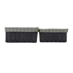 Set Of 2 Grey Willow Lined Baskets -Optimal Furniture Store 12886613 5654857031734630
