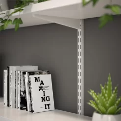Anti-bacterial Twin Slot Shelving Kit - 1219mm White Twinslot And 120mm Brackets - White -Optimal Furniture Store 12888863 6074843292213397