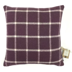 Country Living Wool Check Cushion - 50x50cm - Grape