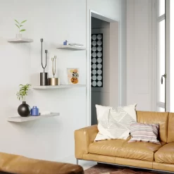 Flexi Storage Decorative Shelving Floating Shelf Grey Oak 250x38x250mm -Optimal Furniture Store 12889892 1124885493028198