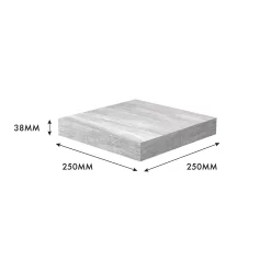 Flexi Storage Decorative Shelving Floating Shelf Grey Oak 250x38x250mm -Optimal Furniture Store 12889892 4994976219095233