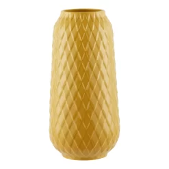 House Beautiful Diamond Ceramic Vase - Ochre