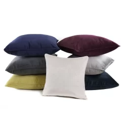 None Large Plain Velvet Cushion - Ochre - 58x58cm -Optimal Furniture Store 12912566 1374845786406251