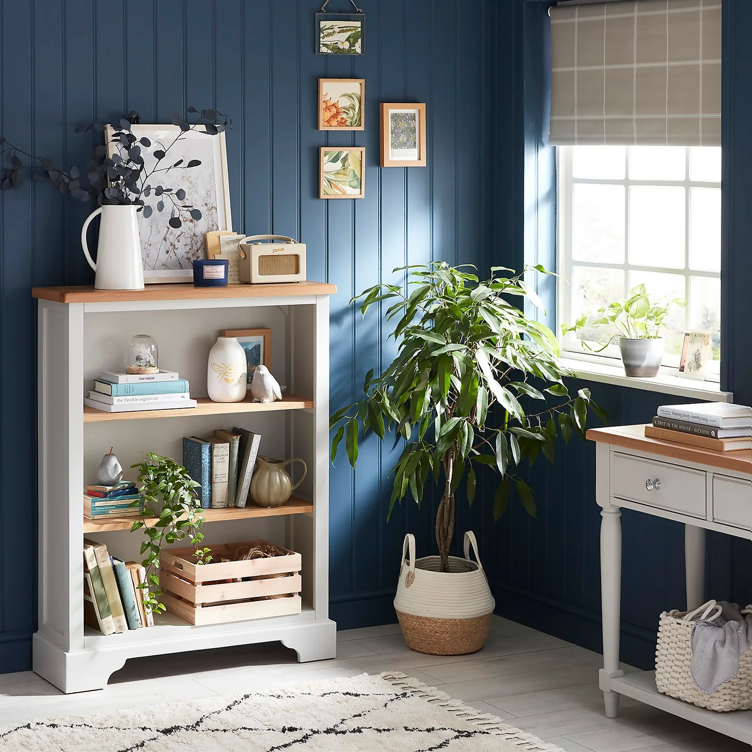 Westcott Oak Painted Low Open Bookcase 4 Westcott Oak Painted Low Open Bookcase - Image 2