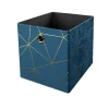 Clever Cube Velvet Geometric Insert - Smokey Blue & Gold -Optimal Furniture Store 12932951 1424887876770175