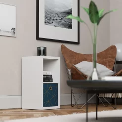 Clever Cube Velvet Geometric Insert - Smokey Blue & Gold -Optimal Furniture Store 12932951 2144887876850584