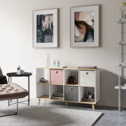 Clever Cube Velvet Geometric Insert - Grey & Rose Gold -Optimal Furniture Store 12932953 7724887876468735