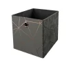 Clever Cube Velvet Geometric Insert - Grey & Rose Gold -Optimal Furniture Store 12932953 9474887876356994