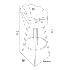 Sophia Bar Stool - Blush -Optimal Furniture Store 12937423 2015009657824251