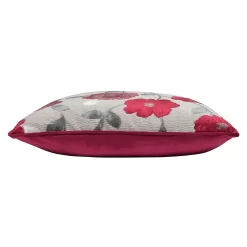 Cut Velvet Poppy Cushion - 45x45cm - Red -Optimal Furniture Store 12969631 3994900336062000