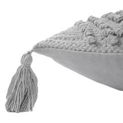 Knot Tassle Cushion - 45x45cm - Grey -Optimal Furniture Store 12969632 9484900336201881