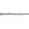 Extendable Ball Finial Curtain Pole - Satin Steel - 1.7-3m (25/28mm) -Optimal Furniture Store 13033446 4434857384386643