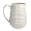 Crackle Effect Ribbed Jug - White -Optimal Furniture Store 13036255 1434894568102370