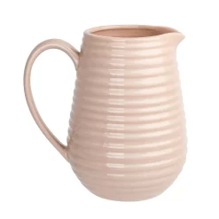 Crackle Effect Ribbed Jug - Blush