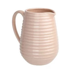 Crackle Effect Ribbed Jug - Blush -Optimal Furniture Store 13036266 1894894568147775