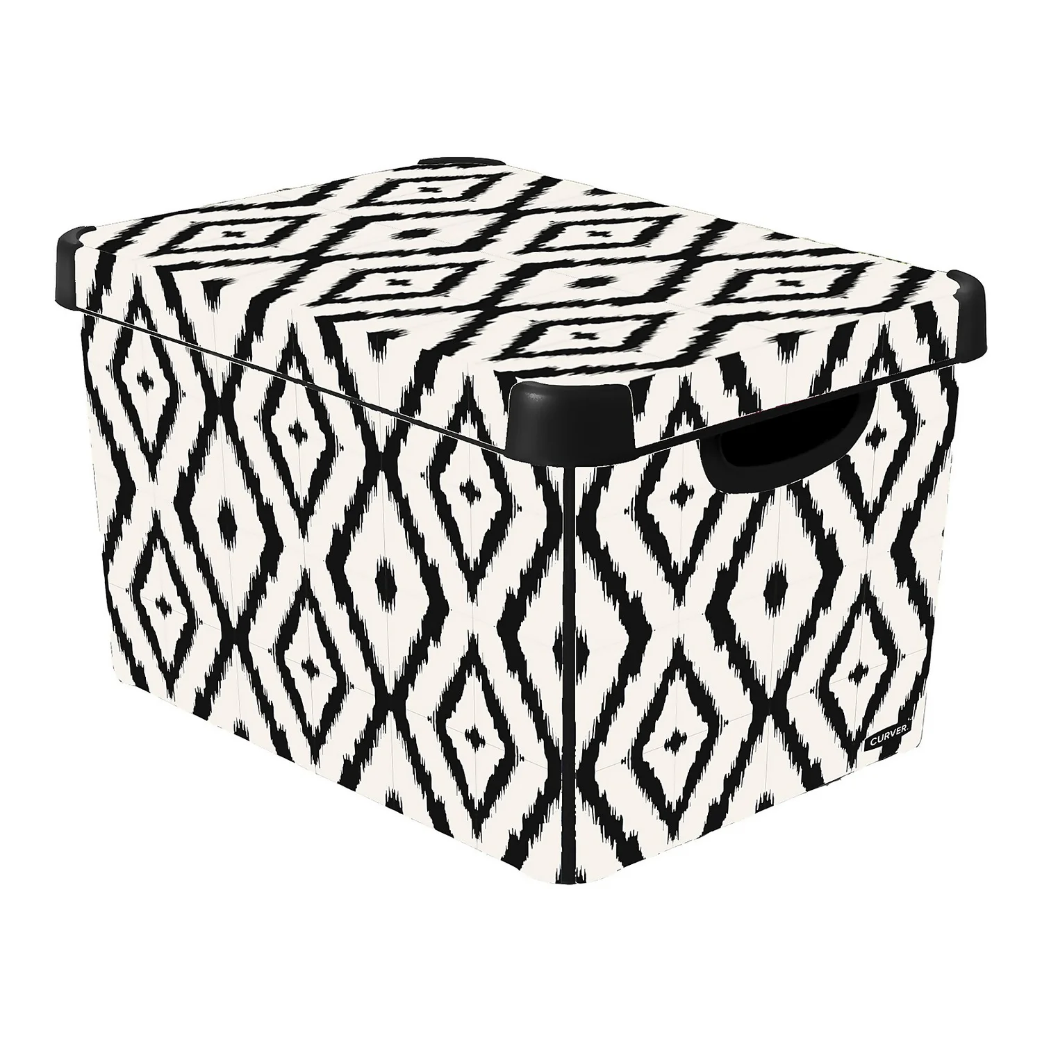 Curver Stockholm Aztec Deco Storage Box - Black & White 22L 3 Curver Stockholm Aztec Deco Storage Box - Black & White 22L