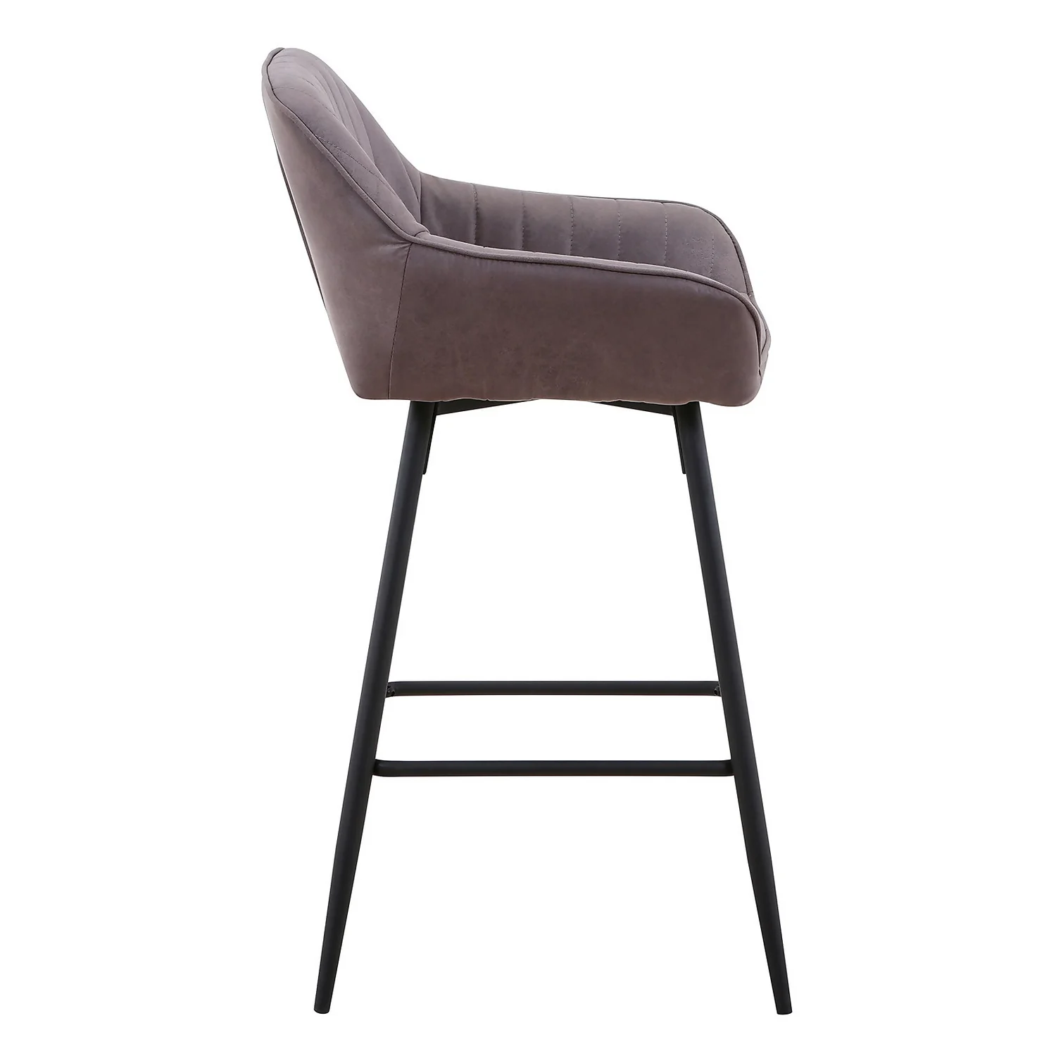Archer Faux Leather Bar Stool - Elephant Grey 5 Archer Faux Leather Bar Stool - Elephant Grey - Image 3