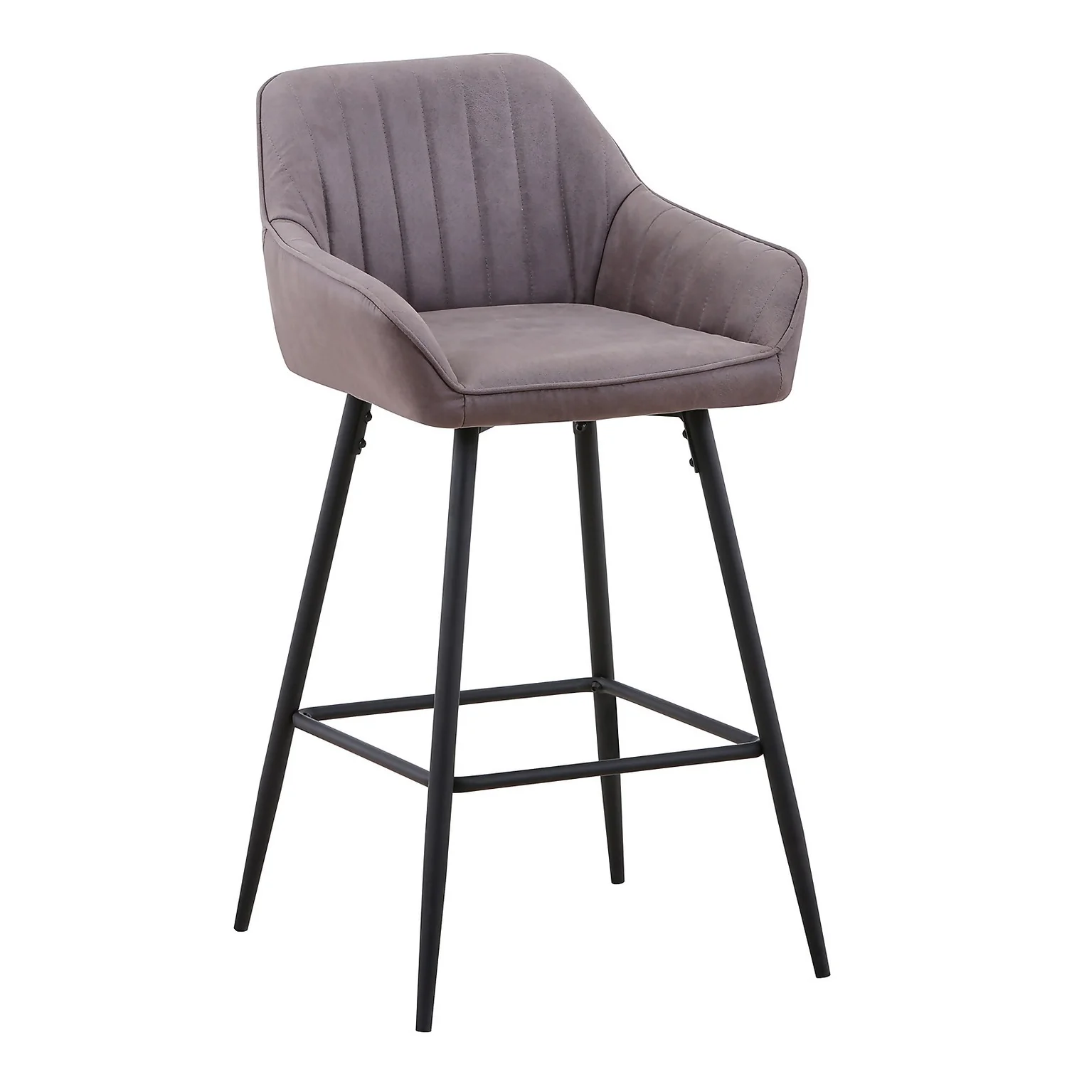 Archer Faux Leather Bar Stool - Elephant Grey 3 Archer Faux Leather Bar Stool - Elephant Grey