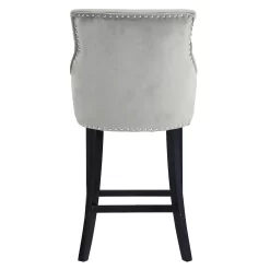 Annabelle Velvet Bar Stool - Grey -Optimal Furniture Store 13223761 5874927306625451