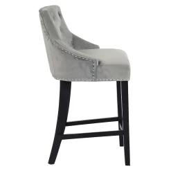 Annabelle Velvet Bar Stool - Grey -Optimal Furniture Store 13223761 6864927306593222