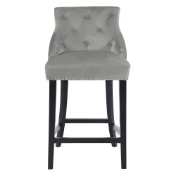 Annabelle Velvet Bar Stool - Grey -Optimal Furniture Store 13223761 7994927306506681