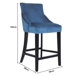 Annabelle Velvet Bar Stool - Navy -Optimal Furniture Store 13223768 1374927306678845