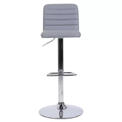 Chet Height Adjustable Faux Leather Bar Stool - Grey -Optimal Furniture Store 13223770 6764927306512213