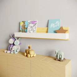 Kids Tray Storage Shelf - White & Natural -Optimal Furniture Store 13277678 1474929069786324