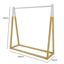 Kids A-Frame Clothes Rail - Natural & White -Optimal Furniture Store 13277679 7824929069229791