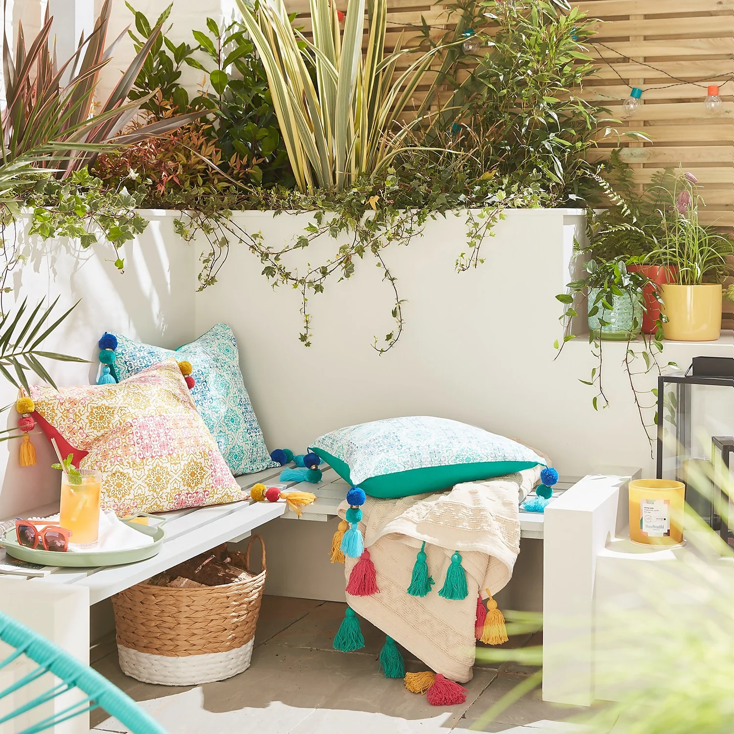 House Beautiful Paca Cushion - 45x45cm - Spearmint Blue 4 House Beautiful Paca Cushion - 45x45cm - Spearmint Blue - Image 2