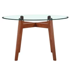 Baxter Glass & Oak Round Dining Table -Optimal Furniture Store 13514421 2304963832099991
