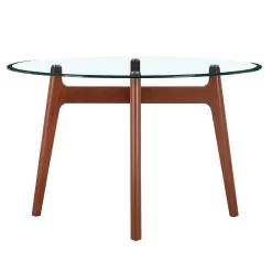 Baxter Glass & Oak Round Dining Table -Optimal Furniture Store 13514421 3864963831891665