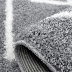 Deluxe Berber Shaggy Rug - Light Grey & White - 120x160cm -Optimal Furniture Store 13528461 2264941738581298