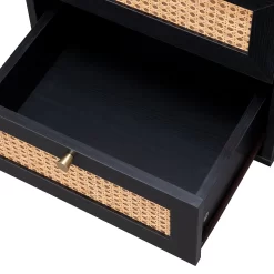 Kubu Rattan 2 Drawer Side Table - Black -Optimal Furniture Store 13633731 9394974471800157