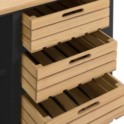 Ashstead Small Sideboard - Oak & Charcoal -Optimal Furniture Store 13642198 1114953455761569