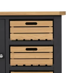 Ashstead Small Sideboard - Oak & Charcoal -Optimal Furniture Store 13642198 5435045743943721