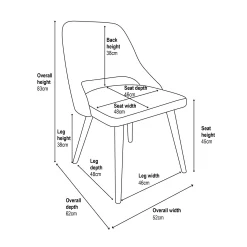 Oliver Upholstered Dining Chairs - Set Of 2 - Grey -Optimal Furniture Store 13644173 3745018743016040