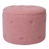 Betty Boucle Button Ottoman - Rose -Optimal Furniture Store 13667713 1634964295590571