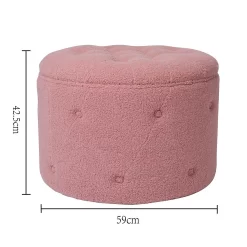 Betty Boucle Button Ottoman - Rose -Optimal Furniture Store 13667713 1764964295777180