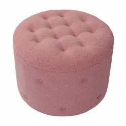 Betty Boucle Button Ottoman - Rose -Optimal Furniture Store 13667713 1794964295664914
