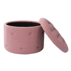 Betty Boucle Button Ottoman - Rose -Optimal Furniture Store 13667713 5684964295626397