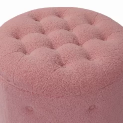 Betty Boucle Button Ottoman - Rose -Optimal Furniture Store 13667713 7144964295740874