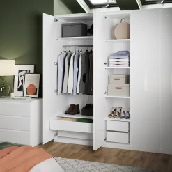 House Beautiful Double Wardrobe Internal Drawer - White -Optimal Furniture Store 13864387 9335005842815946