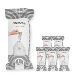 Brabantia PerfectFit Bags (Code H) 50-60L - 120 Bags - White