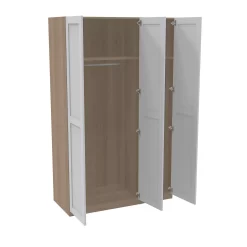House Beautiful Realm Triple Wardrobe, Oak Effect Carcass - White Shaker Doors (W) 1350mm X (H) 2196mm -Optimal Furniture Store 13999725 1275007394534515