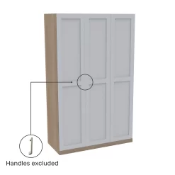House Beautiful Realm Triple Wardrobe, Oak Effect Carcass - White Shaker Doors (W) 1350mm X (H) 2196mm -Optimal Furniture Store 13999725 1905005574924865