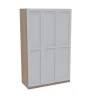 House Beautiful Realm Triple Wardrobe, Oak Effect Carcass - White Shaker Doors (W) 1350mm X (H) 2196mm