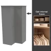 House Beautiful Realm Fitted Look Corner Wardrobe, Oak Effect Carcass - Grey Shaker Doors (W) 1103mm X (H) 2256mm -Optimal Furniture Store 13999799 1495052689865132