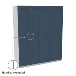 House Beautiful Realm Quad Wardrobe, White Carcass - Navy Blue Shaker Doors (W) 1800mm X (H) 2196mm 8 House Beautiful Realm Quad Wardrobe, White Carcass - Navy Blue Shaker Doors (W) 1800mm X (H) 2196mm -Optimal Furniture Store 13999853 2025007373522125